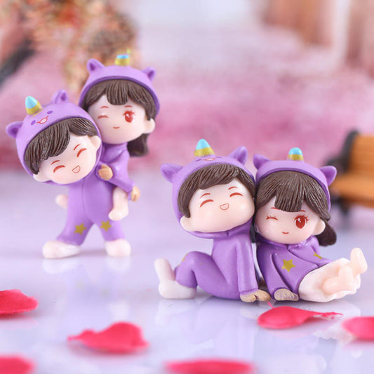 Purple Dress Couple Miniature (Sitting)
