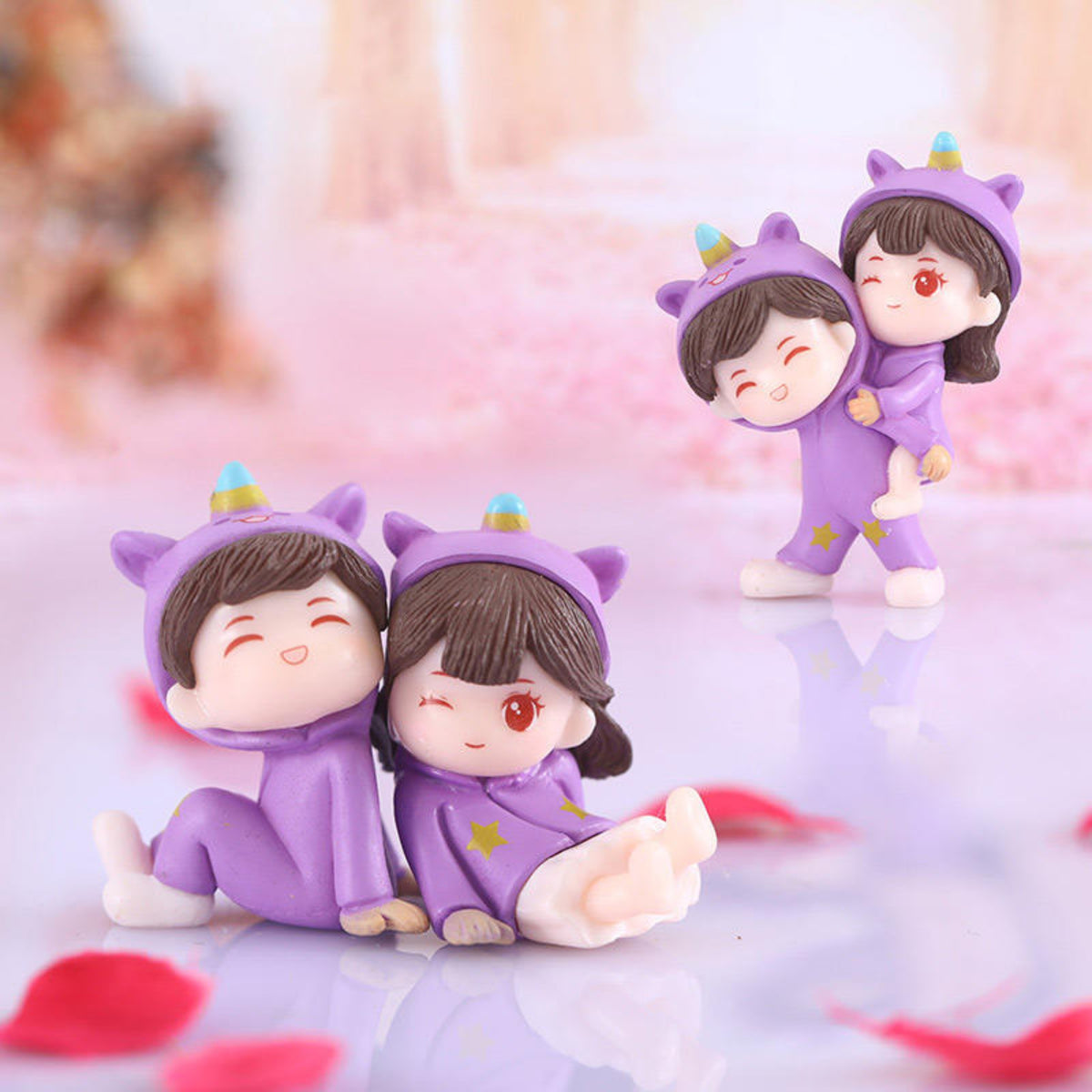 Purple Dress Couple Miniature (Sitting)