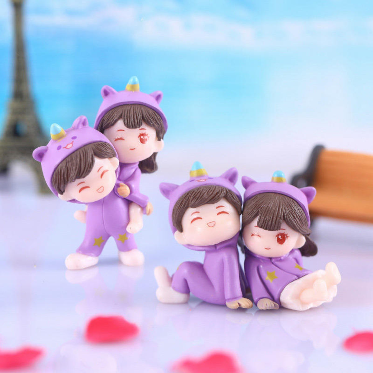 Purple Dress Couple Miniature (Sitting)