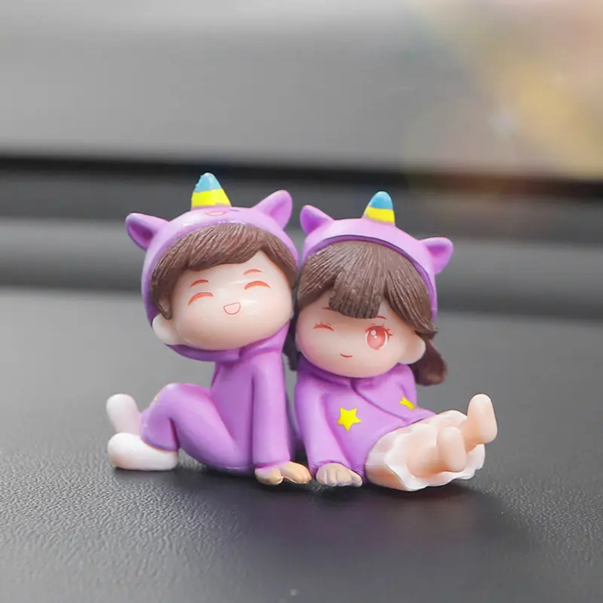 Purple Dress Couple Miniature (Sitting)