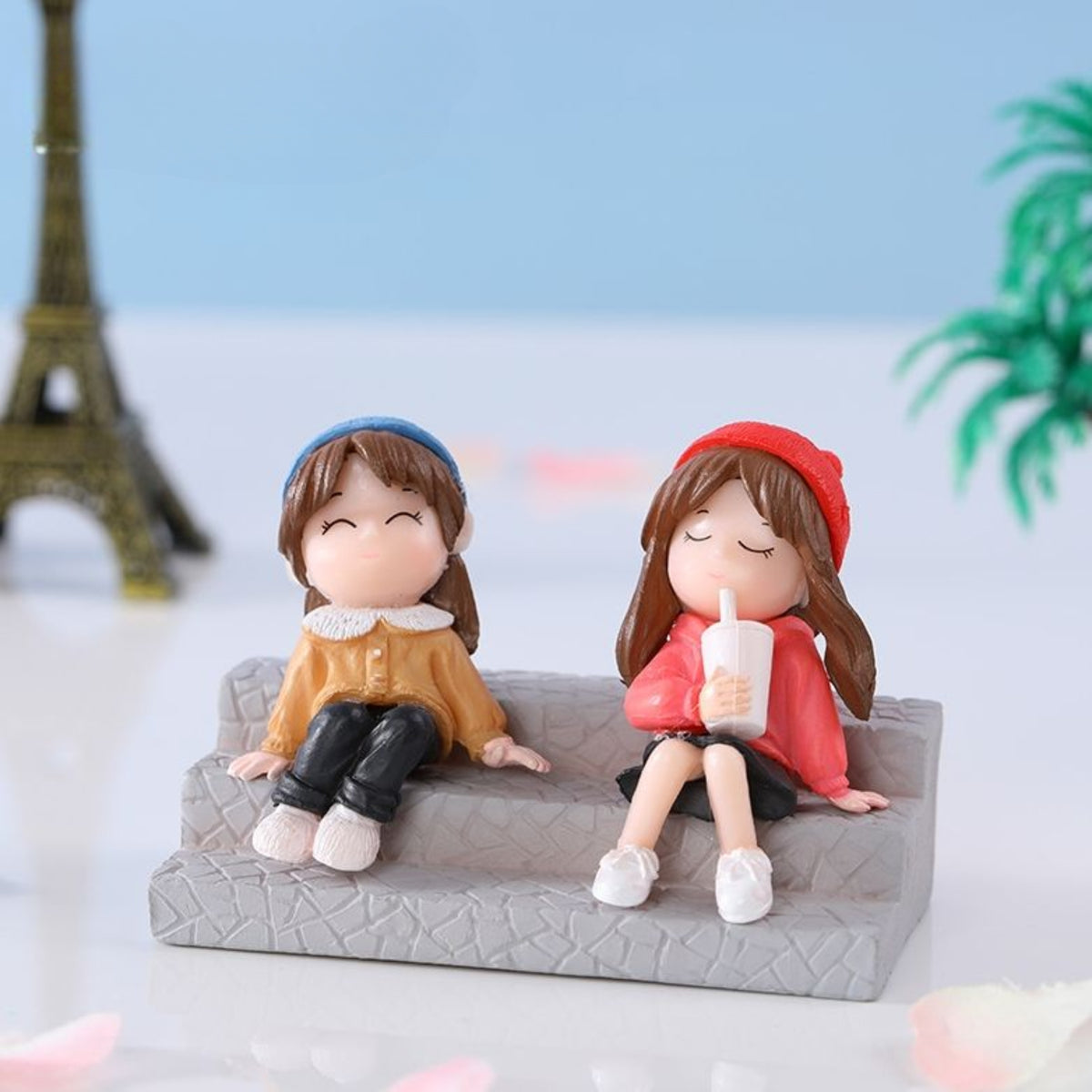 Two Sisters on Stairs Miniature
