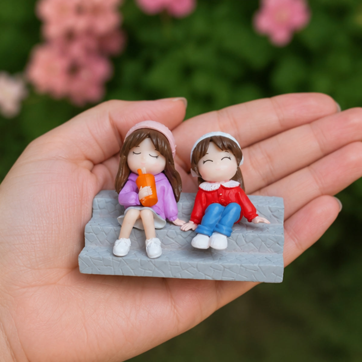 Two Sisters on Stairs Miniature