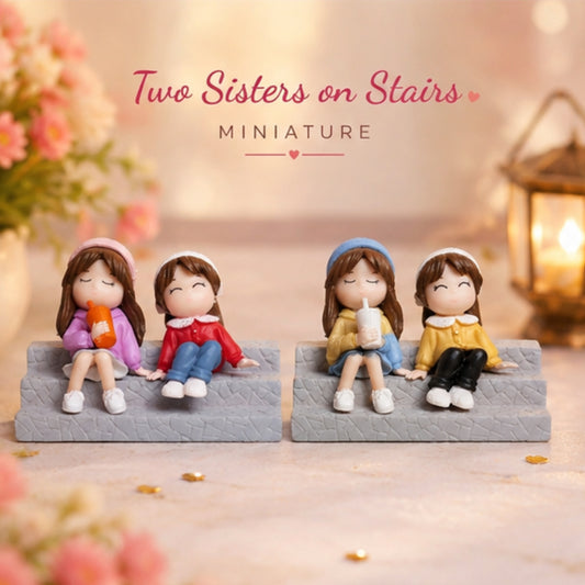 Two Sisters on Stairs Miniature