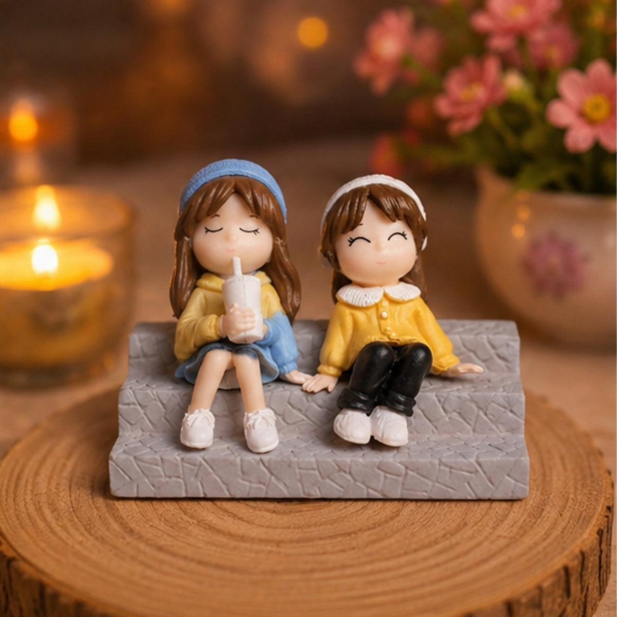 Two Sisters on Stairs Miniature
