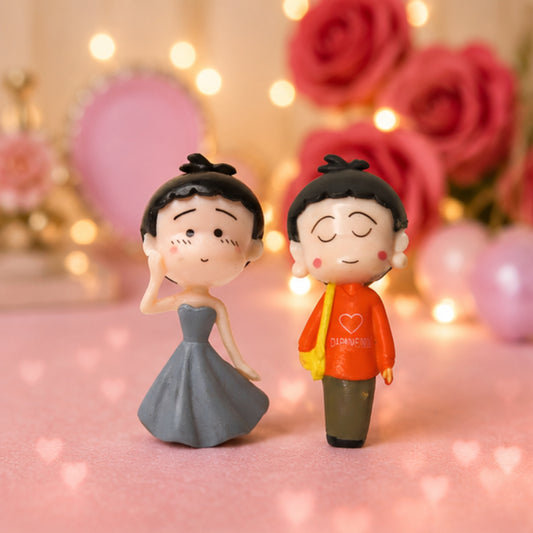 Doll Style Couple Miniature (Grey & Orange)