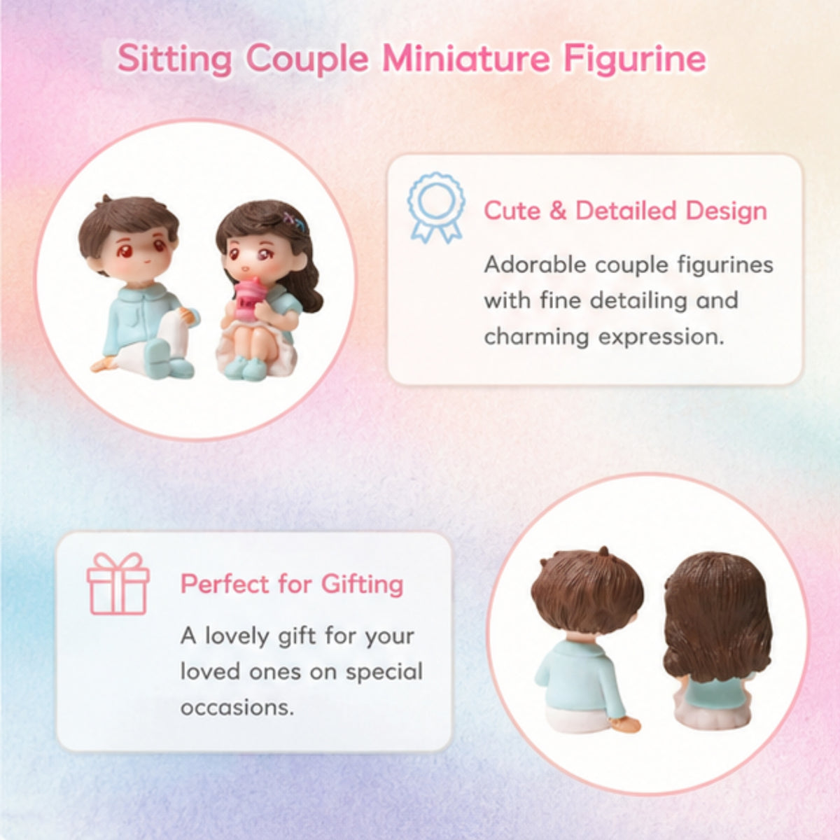 Sitting Couple Miniature Figurine