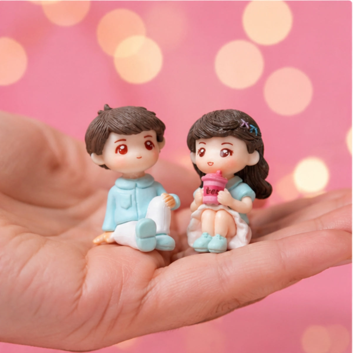 Sitting Couple Miniature Figurine