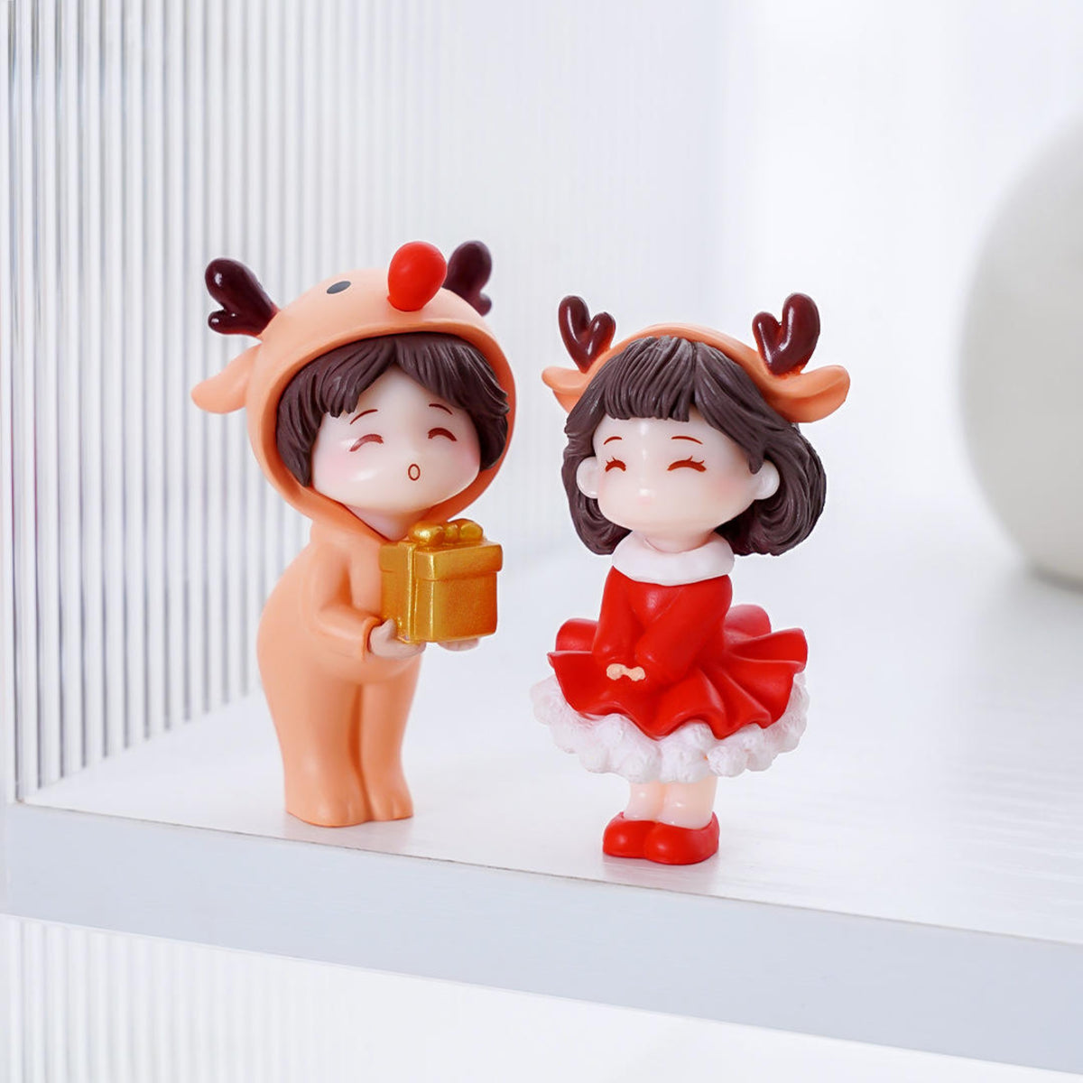 Christmas Couple Miniature Figures