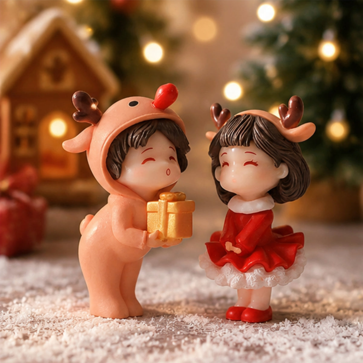 Christmas Couple Miniature Figures