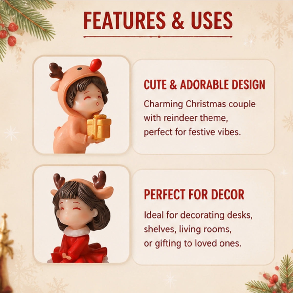 Christmas Couple Miniature Figures