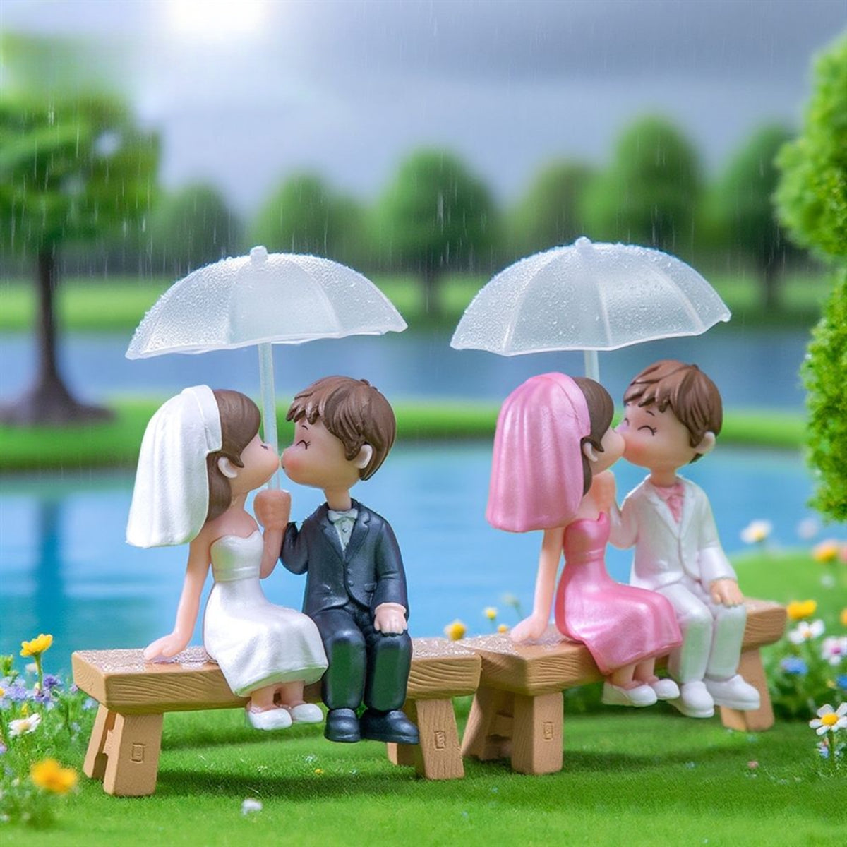 Romantic Couple Miniature Statue