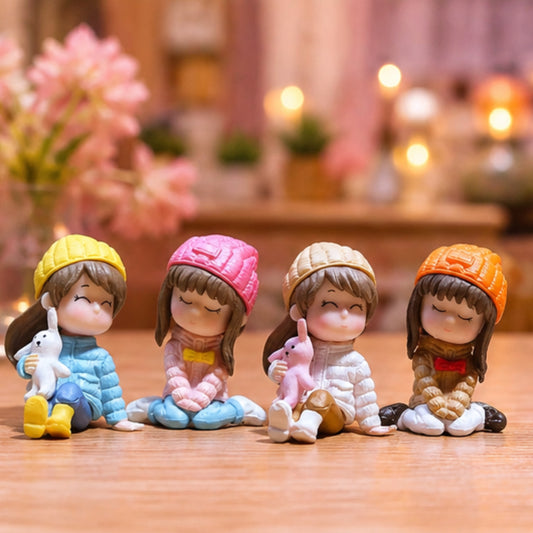 Two Girls Sitting Miniature
