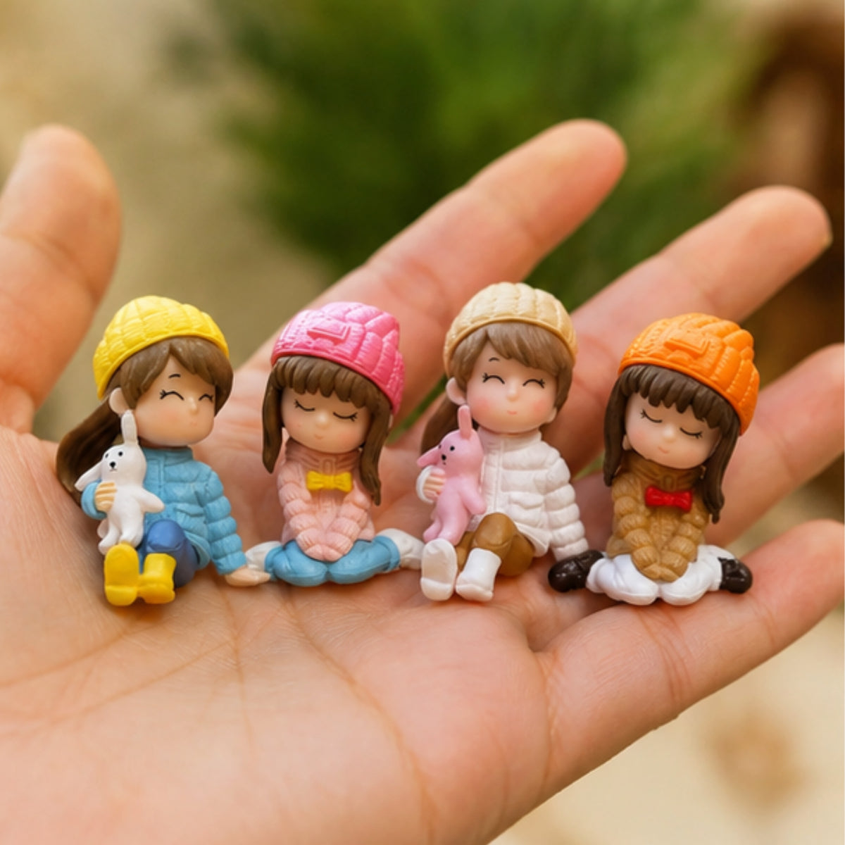 Two Girls Sitting Miniature