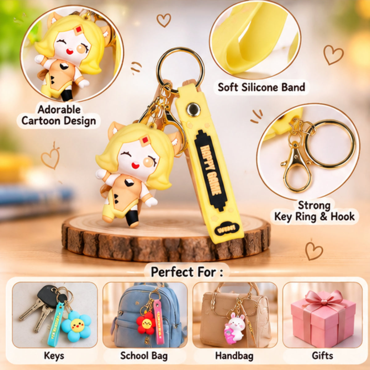 Cartoon Keychain with Band