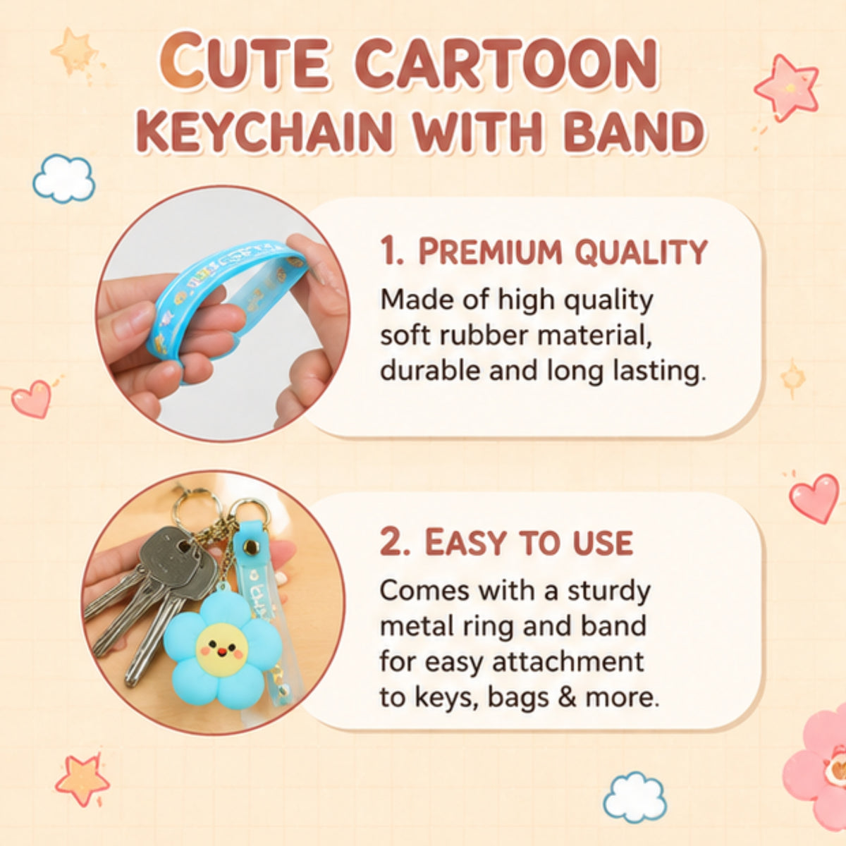 Cartoon Keychain with Band