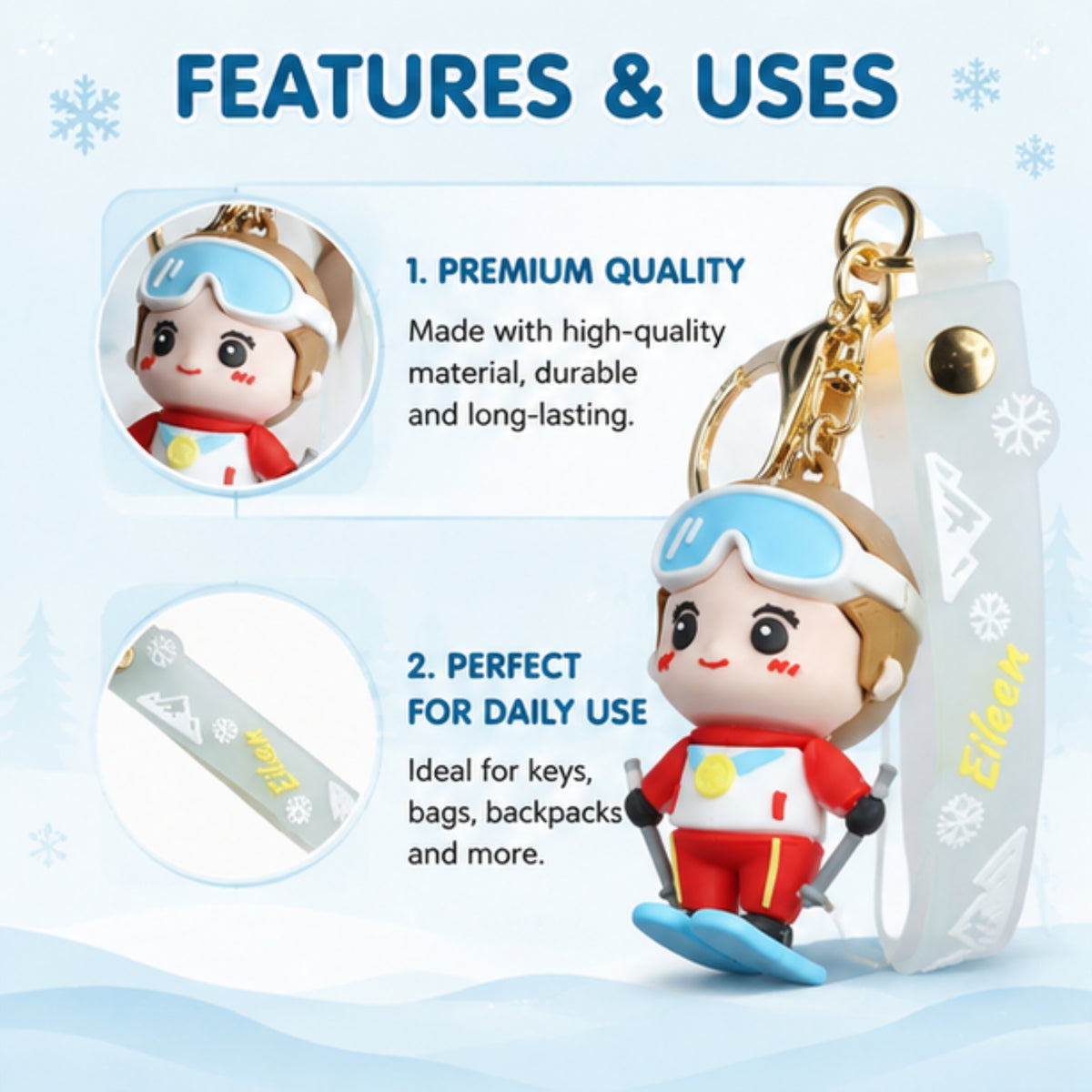 Ski Girl Keychain