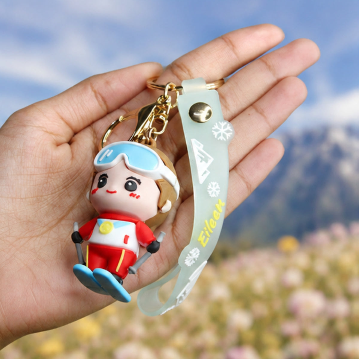 Ski Girl Keychain