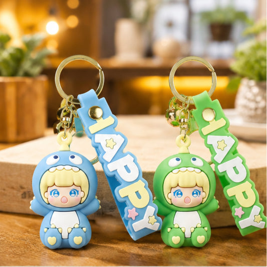 Dinosaur Girl Keychain