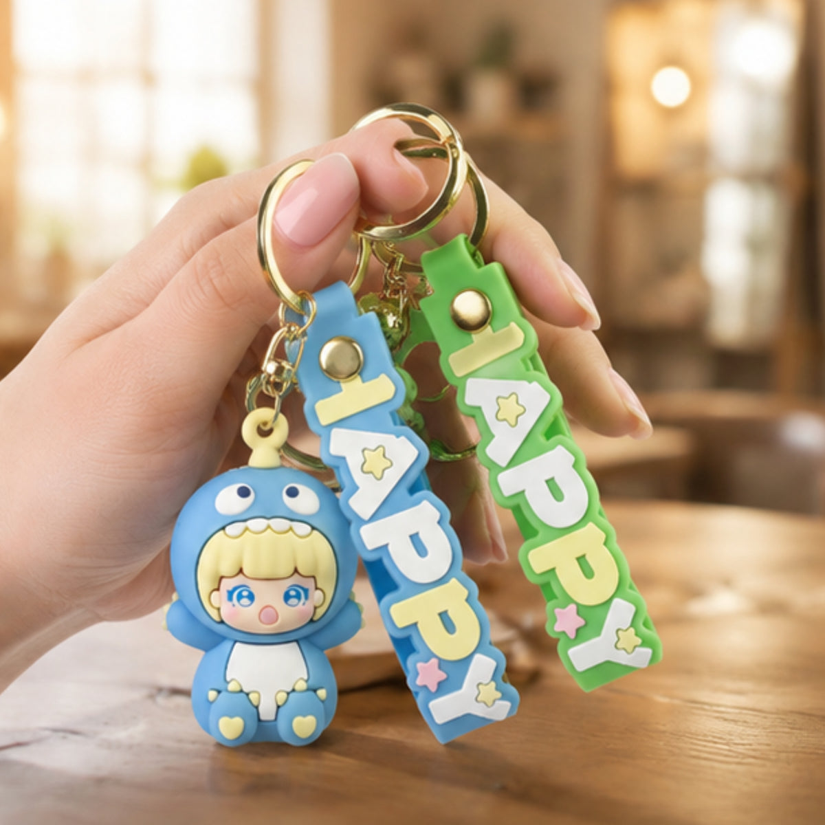 Dinosaur Girl Keychain