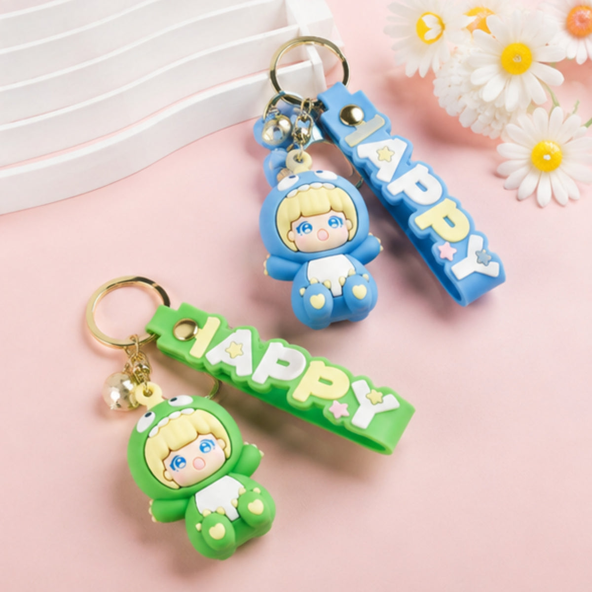 Dinosaur Girl Keychain