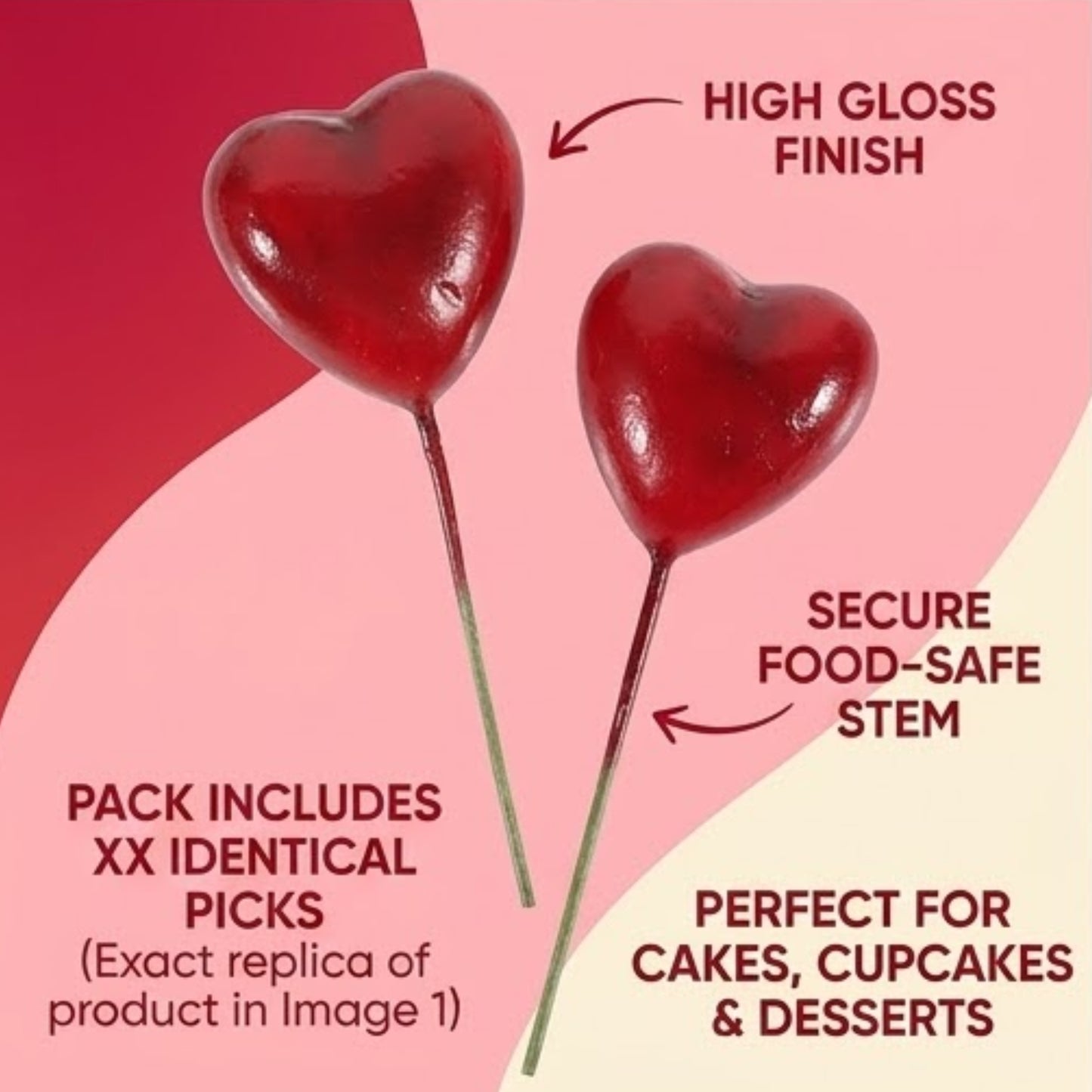 Mini Heart Balloon Cake Topper