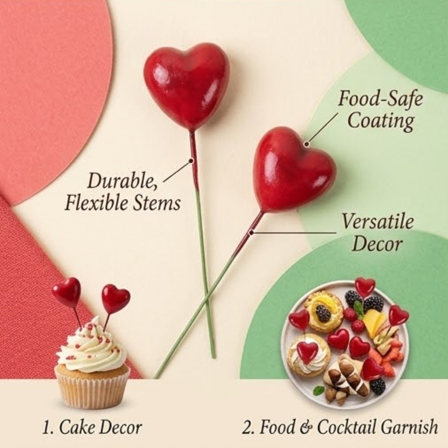 Mini Heart Balloon Cake Topper