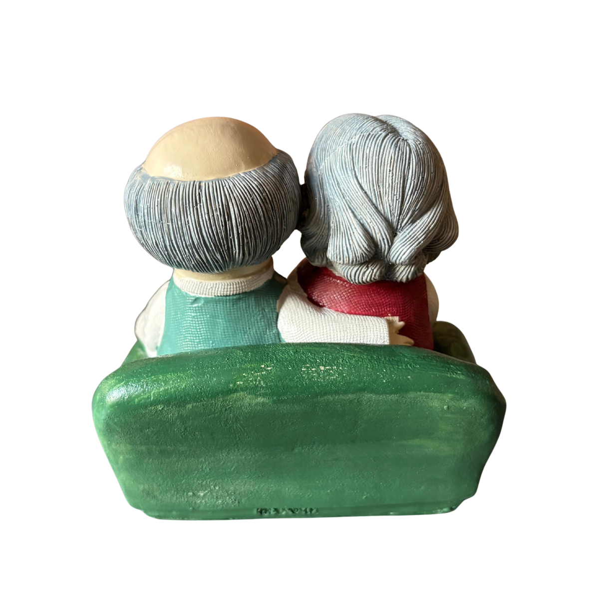 Elderly Couple Figurine - Green Sofa