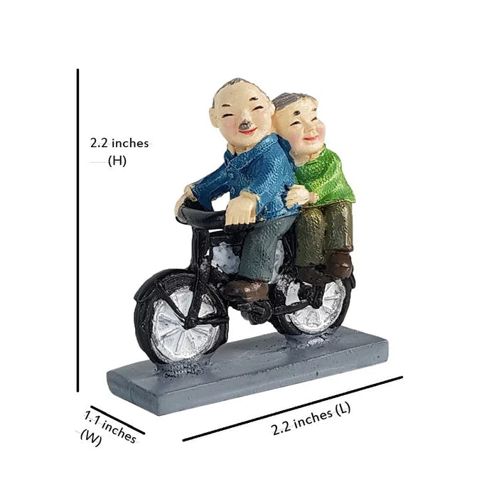 Old Couple on Cycle Miniature