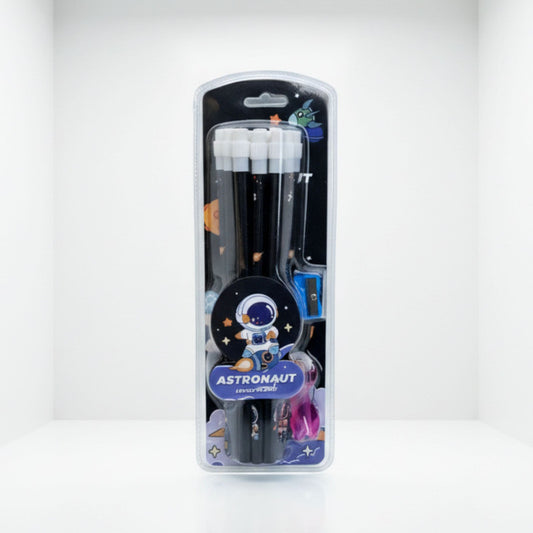 Doodle Pencil Set of 12 - Astronaut Black