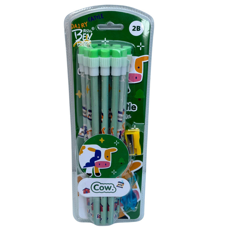 Doodle Pencil Set of 12 - Cow