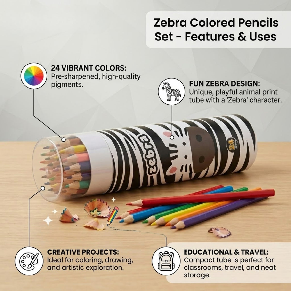 Rainbow Pencil Set - 24 Colours