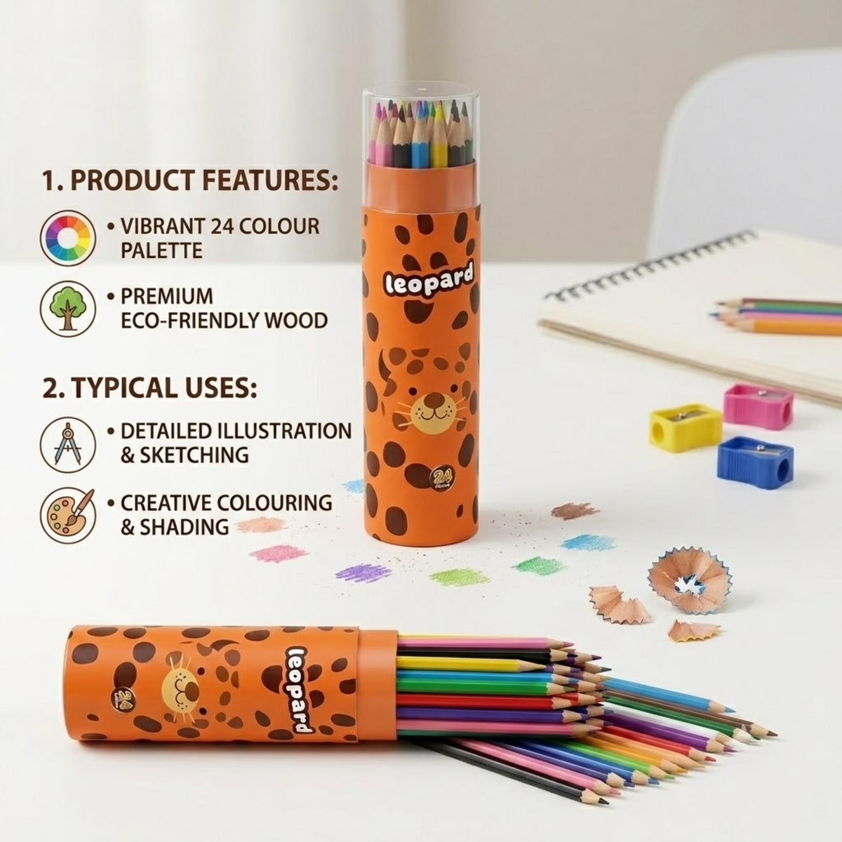 Rainbow Pencil Set - 24 Colours
