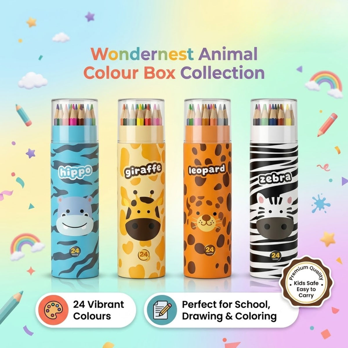 Rainbow Pencil Set - 24 Colours