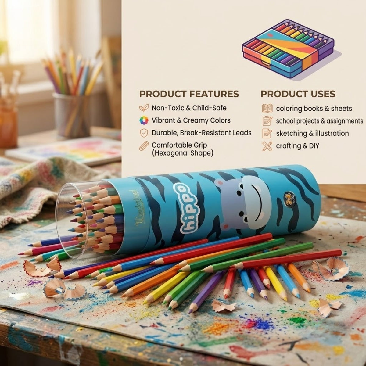 Rainbow Pencil Set - 24 Colours