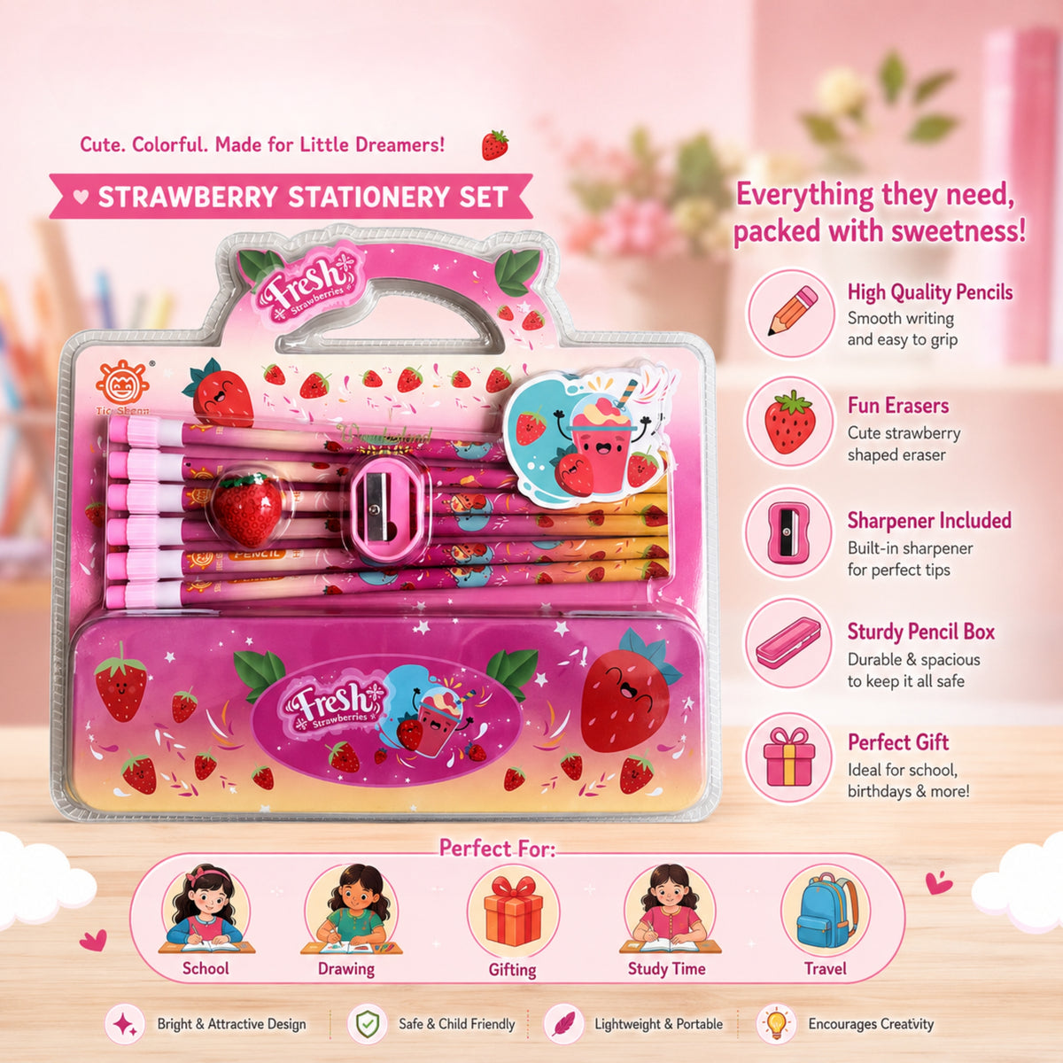 Fruity Friends Stationery Set