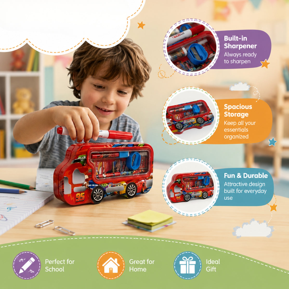 Big Bus Stationery Set