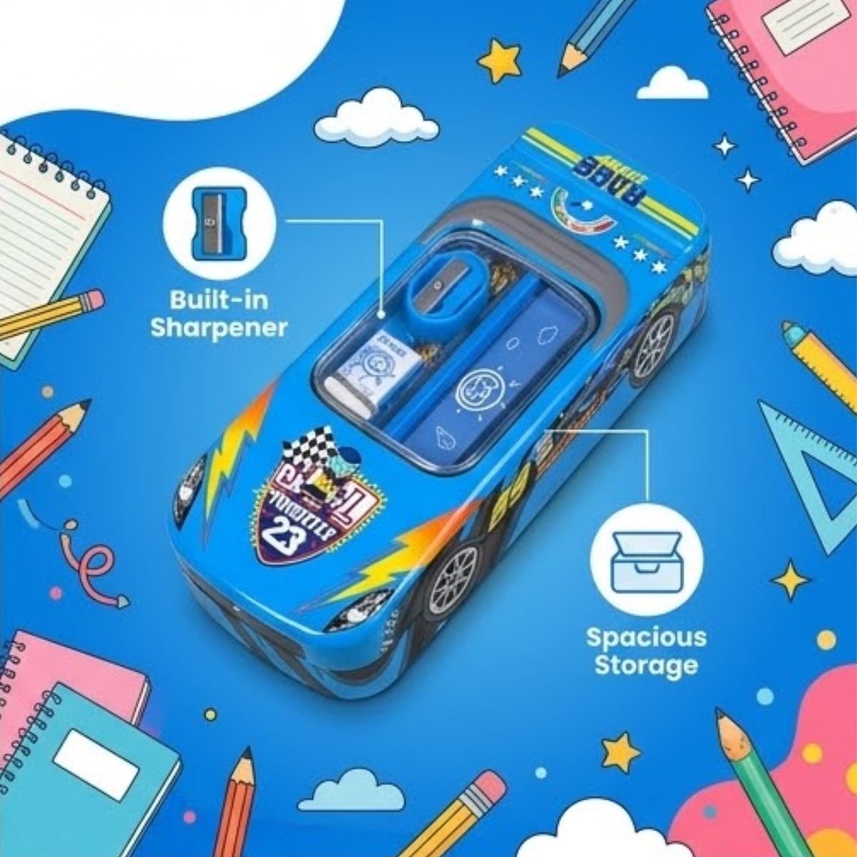 Zoom Racer 3D Pencil Box