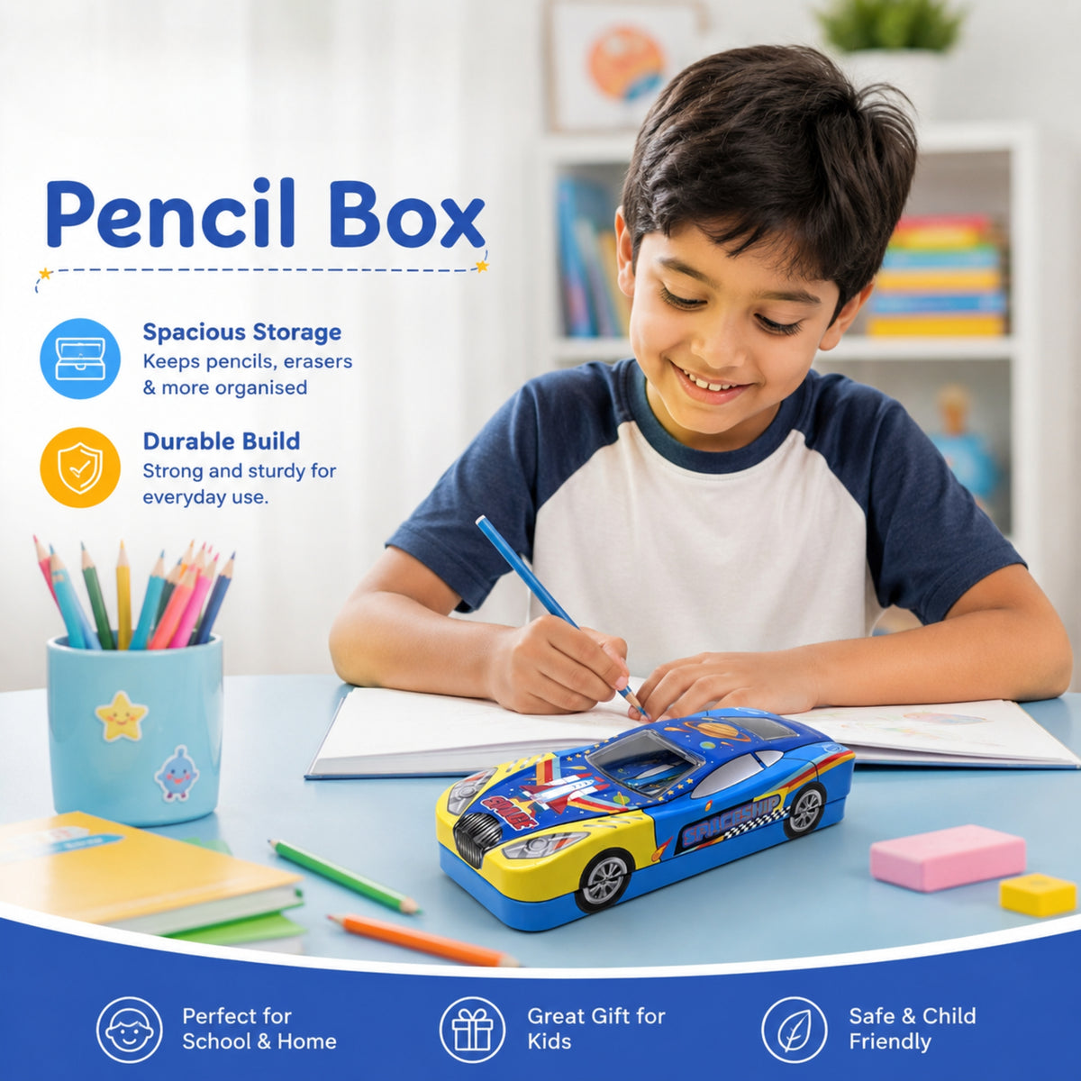 Speedy Racer Metal Pencil Box