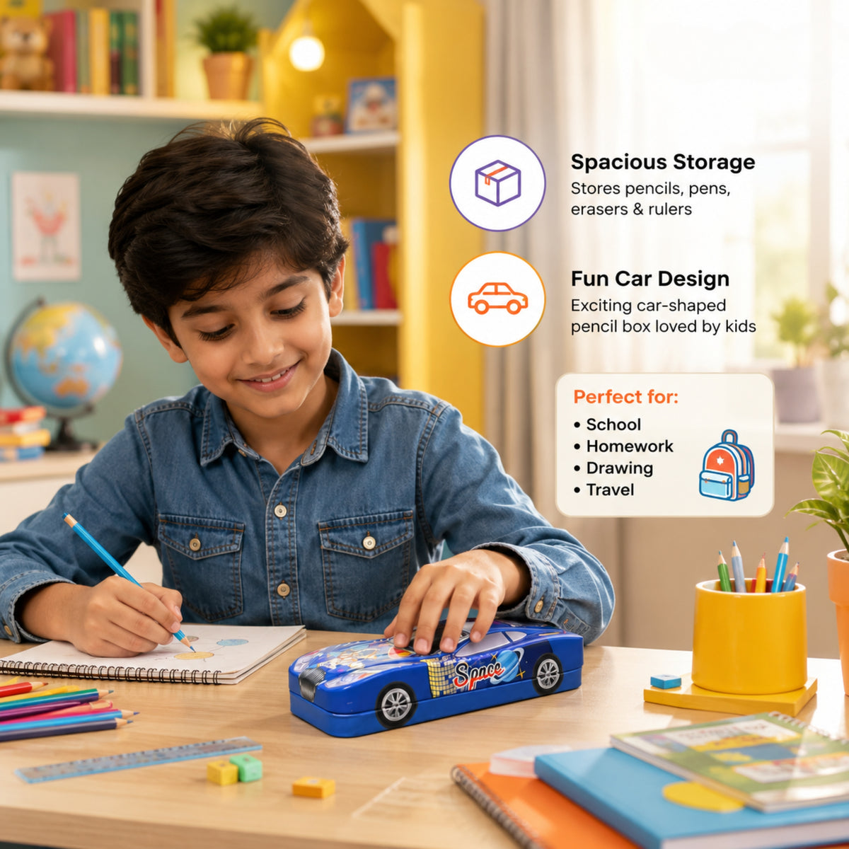 Speedy Racer Metal Pencil Box