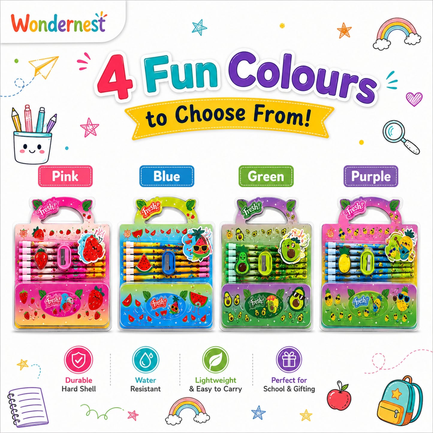 Fruity Friends Stationery Set
