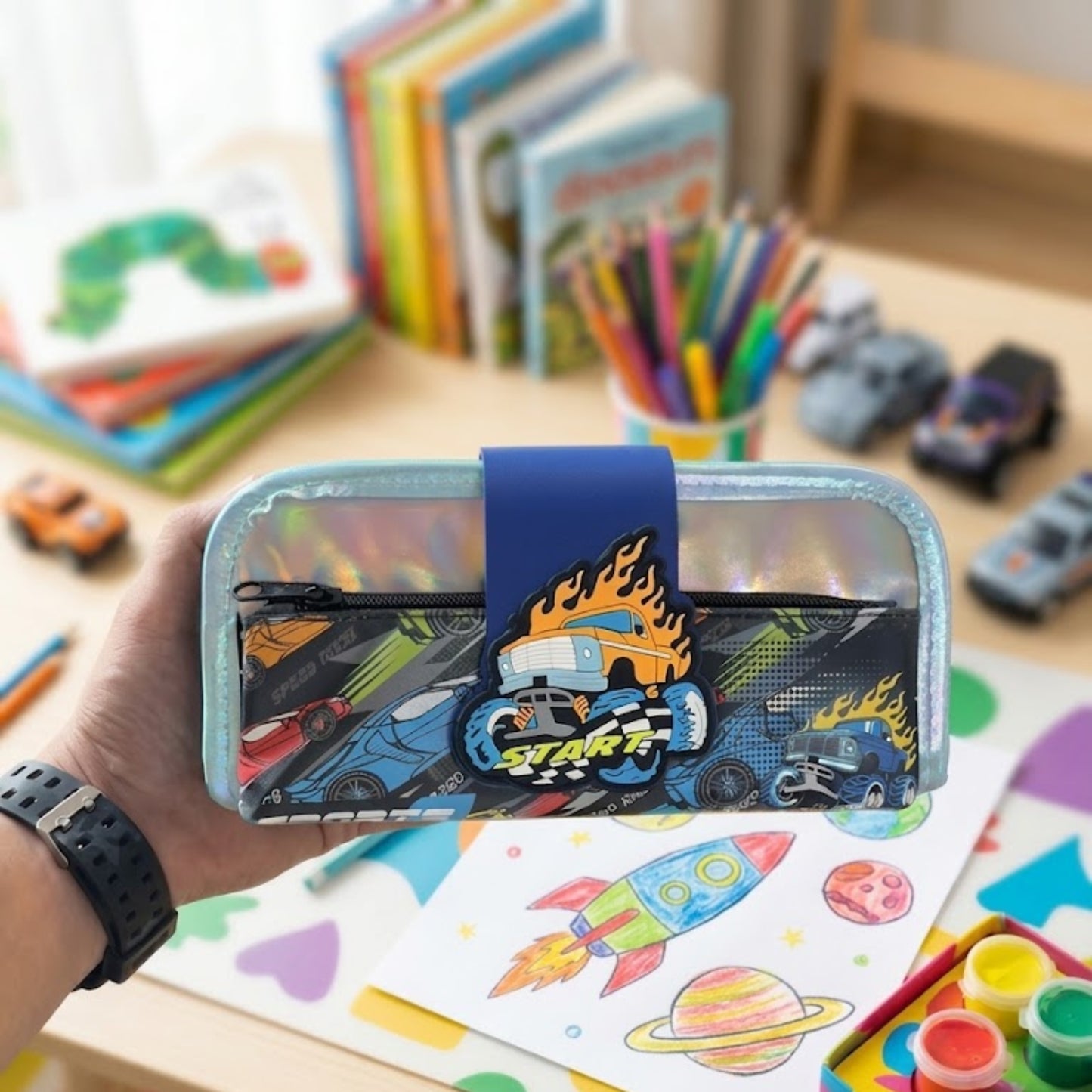 Holographic Racer Pencil Pouch