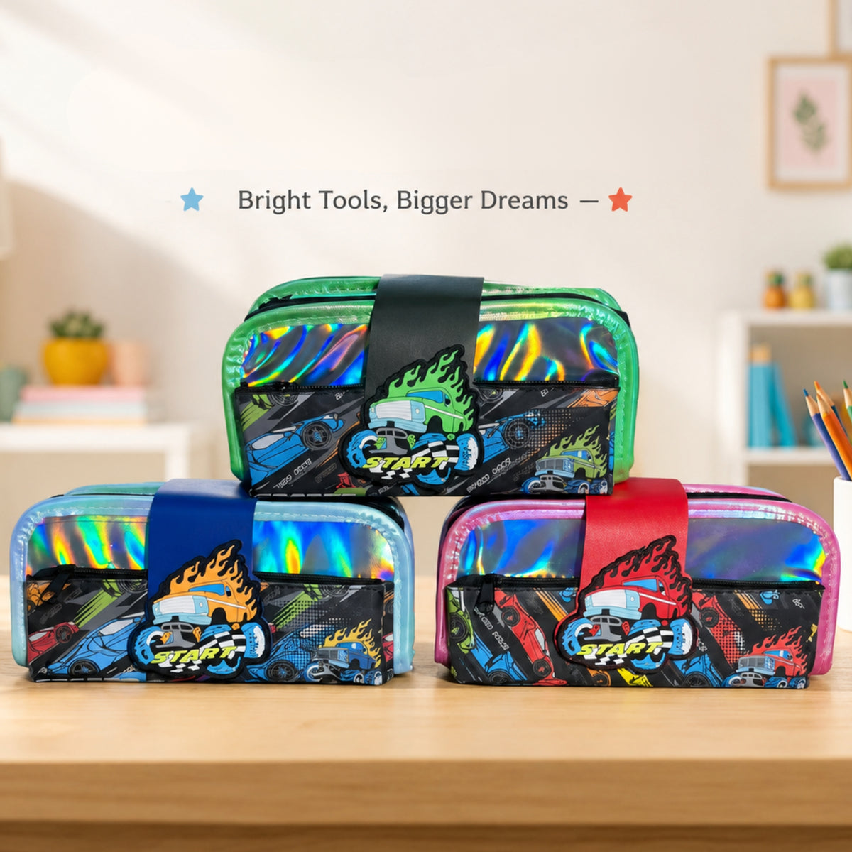 Holographic Racer Pencil Pouch