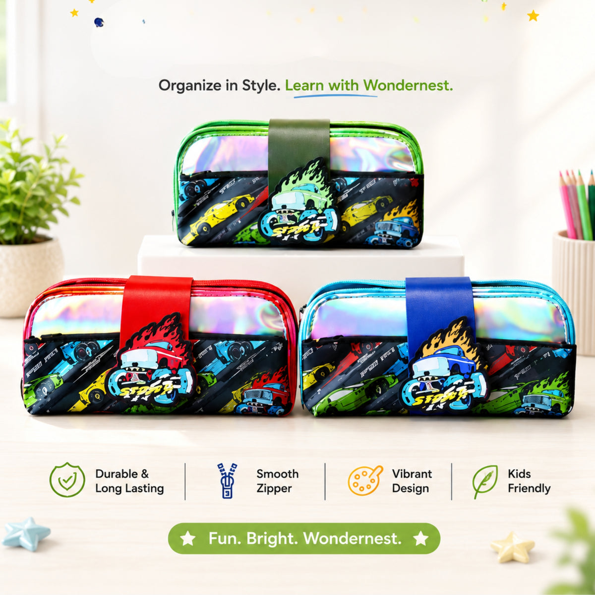 Holographic Racer Pencil Pouch