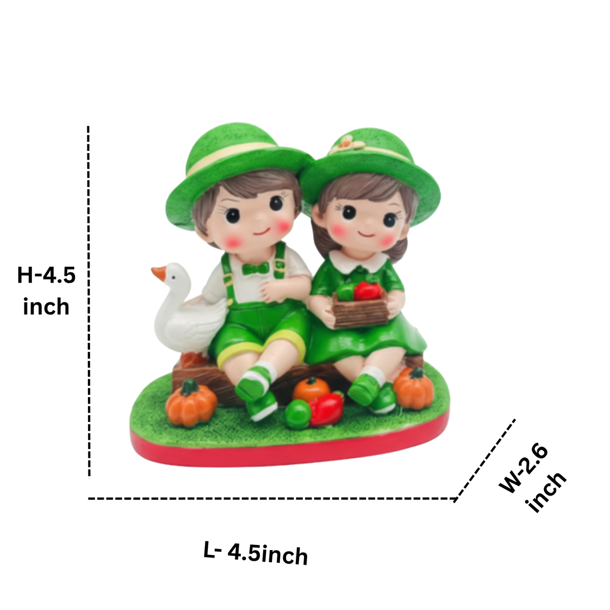 Garden Harvest Couple Figurine - Fruit Basket