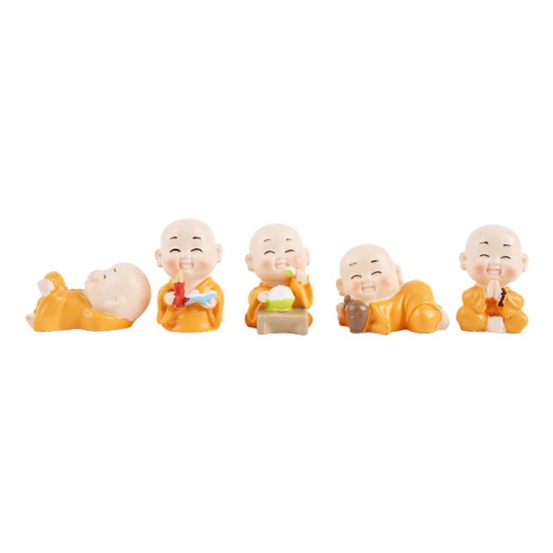 Smiling Monk Figurines - Pack of 5